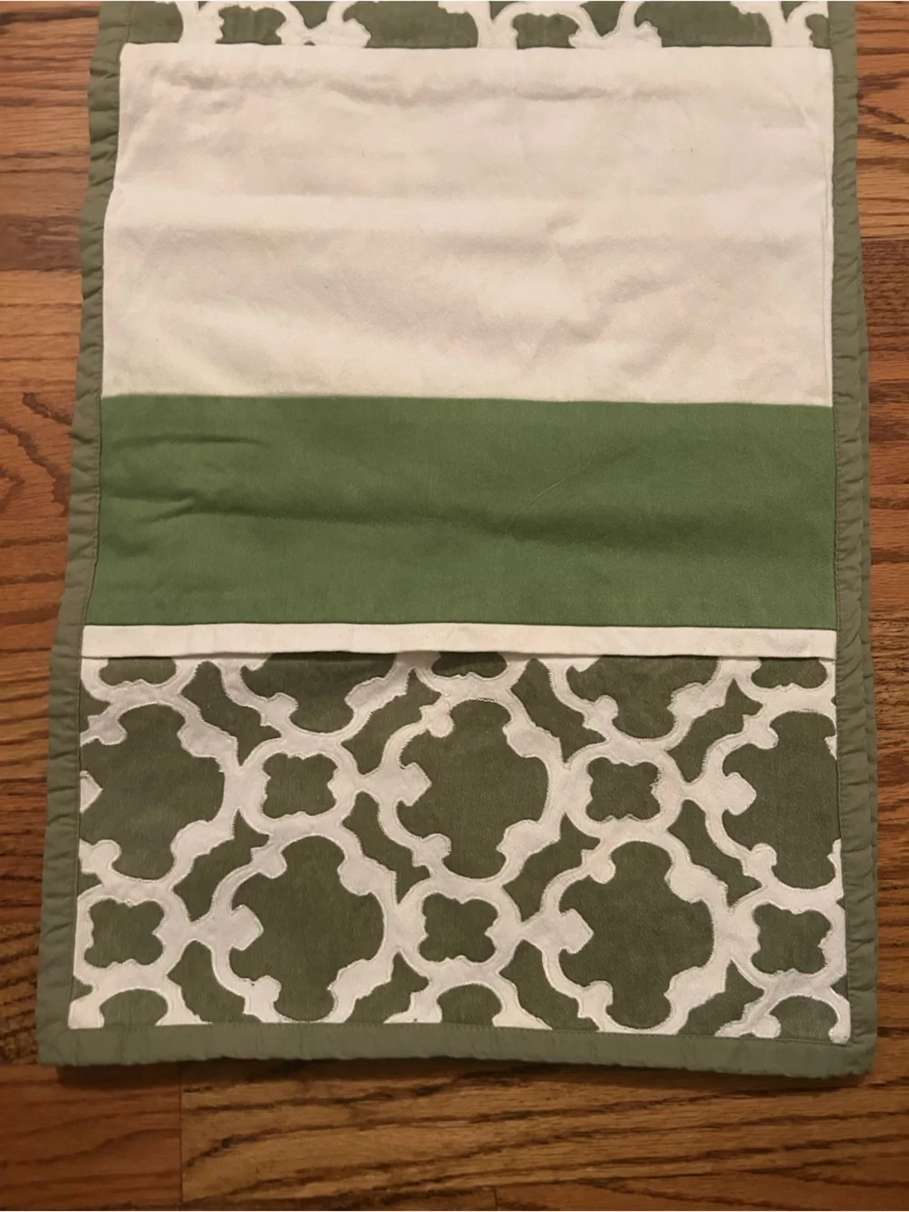 Green & White Cottagecore Inspired Table Runner